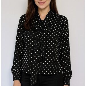 Zara Polka Dots Black & White Blouse Size S